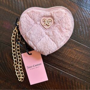 Juicy Couture Blush Pink Heart-Shaped Wristlet/Wallet